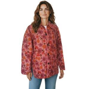 Kiko 2 in 1 Jackets Women's Size M Pink floral 100% Silk  Brand New